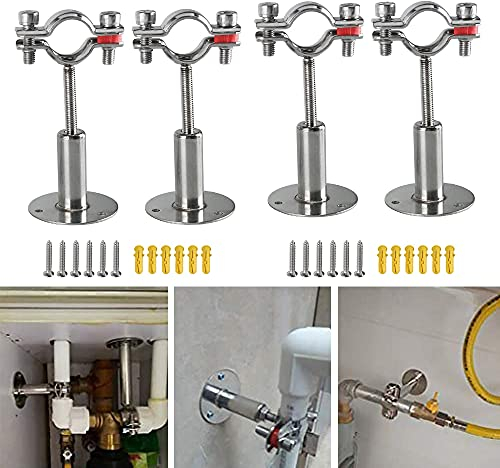 4Pcs Acier Inoxydable Colliers De Serrage à Support De Tuyau RéGlable, Support De Tuyau à Montage Mural, Solide, Stable Pour Un DiamèTre De 19-22MM, Pour La Fixation De Tuyaux, De Tubes, De Tiges Etc.