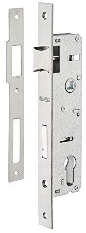 Serratura da incasso a cilindro europeo per infissi in metallo, asse 30mm, piastra quadra, zincato - THIRARD