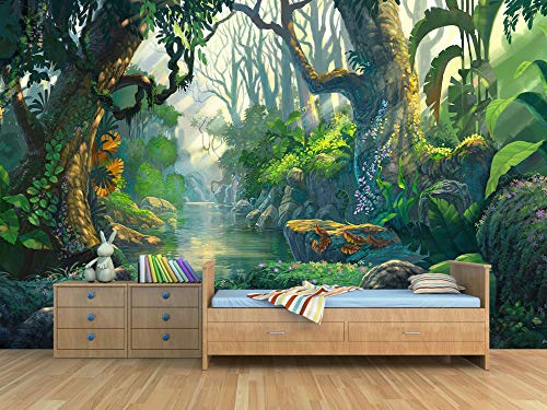 Oedim Fotomural Infantil Vinilo para Pared Selva | Mural | Fotomural Vinilo Decorativo | 200 x 150 cm | Decoración comedores, Salones, Habitaciones