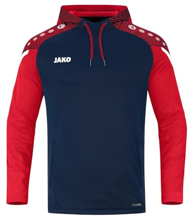 JAKO Herren Kapuzensweatshirt Performance, Marine/Rot, L