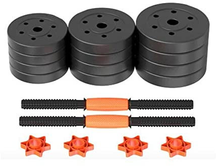 LTLCLZ 2In1 Bio Hantel Set Mit Abnehmbarer Hantel Und Verstellbarer Stange Und Zubehör Umweltschutz Hantel Langhantel,Set 20kg