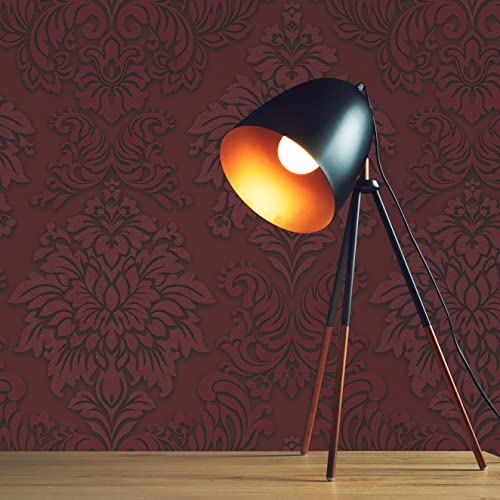 TADESSI WTD 257 Baroele Papier peint intissé Motif baroque Rouge/argenté