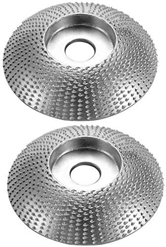 BOBOBH Disque de façonnage pour meuleuse à Bois Disque de meulage d'angle abrasif en carbure de tungstène Disque de meulage pour Sculpture sur Bois (2 pièces)