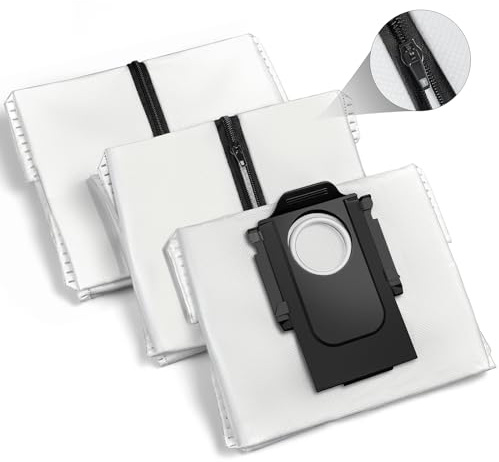 Dust Bags Reusable for Roborock S8 Pro Ultra/S7 Max Ultra/Q7 L5+/Q5 Pro+ | Q7 M5+/Q10 S5+/S8+/Q10 X5+/Q8 Max+/Q7 Max+/Q5 Max+/Q7+/Q5+/S7 Pro Ultra, 2.5 L Replacement Vacuum Bags with Zipper, 3 Pack