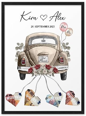 AUTO EUKALYPTUS PERSONALISIERTES GELDGESCHENK HOCHZEIT | ABOUKI Kunstdruck | Hochzeitsgeschenk Bilderrahmen Hochzeit Geldgeschenk Hochzeit Bilderrahmen Hochzeitsgeschenk Bilderrahmen | Beige