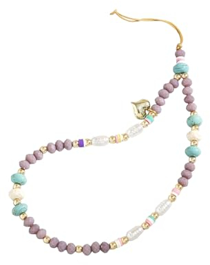 SURALIN 1 Stück Perlen-Handyband, Anti-Verlust-Kette, Kristallperlen-Handykette, Tablet-dekoratives Handy-Lanyard