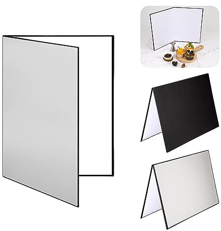 Light Reflector A4 Photography Cardboard Diffuser 3 in 1 Folding Light Diffuser Board for Studio Product Photography Still Life Photo Shooting 29 * 21cm (Silver/Black/White)