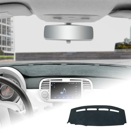 KUNKGIC Tapis de tableau de bord en flanelle Compatible avec Fiat 500 2008-2023 Pour intérieur de voiture Protection solaire Tapis de protection