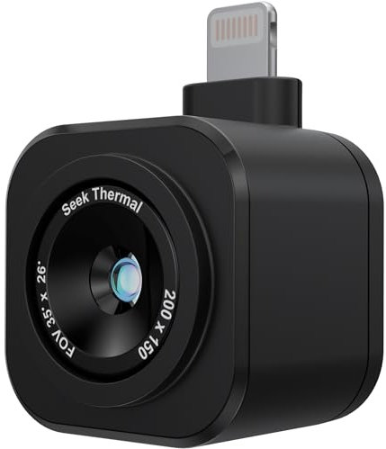 Seek Thermal Nano 200 Wärmebildkamera für Apple iOS mit Lightning-Anschluss, iPhone Wärmebildkamera, hohe Auflösung 200 x 150, 25 Hz Bildfrequenz, Temperaturbereich