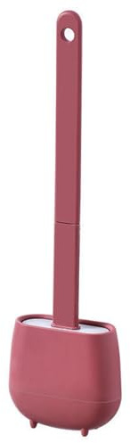 Brosse WC avec support mural en silicone avec poils flexibles et support à séchage rapide pour salle de bain