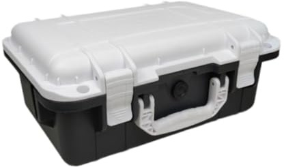 JISADER Caja de herramientas organizador de herramientas con cerradura resistente al agua a prueba de golpes caja de herramientas de mano caja dura para el, Blanco Negro