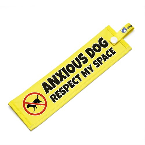 Anxious Dog - Rispect My Space - Segnale di avvertimento reattivo e nervoso - Manicotto per guinzaglio per cani ad alta visibilità per sensibilizzazione allo spazio - Aiuto per addestramento
