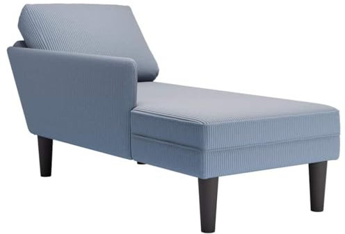 vidaXL Chaiselongue mit Kissen Blau Cordstoff, Recamiere, Loungesessel, Lounge Sofa, Lounge, Loungesofa, Wohnzimmersofa, Akzentsessel