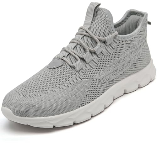 FZJIALI Sportskor herr skor sneakers sneakers män löparskor, GRÅ, 42 EU