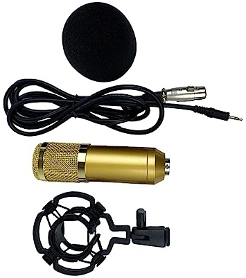 Toyvian Bm-800 Kondensatormikrofon Doppel Lagen Membran für Konferenzen Goldfarbene Kunststoff Ausführung Hohe Empfindlichkeit Aufnahme