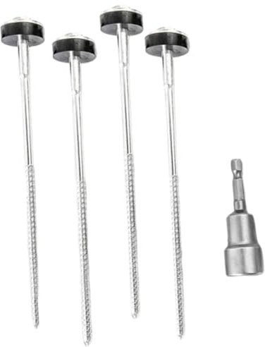 Tendparts Zeltheringe, 12 Stück mit Sechskant-Bohrer-Adapter, 17 mm, für Campingzelt, Zelt, Planen, Markisen, Picknick-Matten