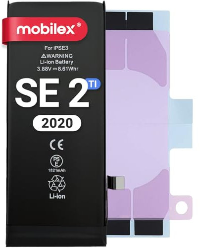 MOBILEX® Batteria per iPhone SE 2 (2020) | 1821mAh - OEM | Ricambio interno con adesivo | Chip TI | Capacità originale