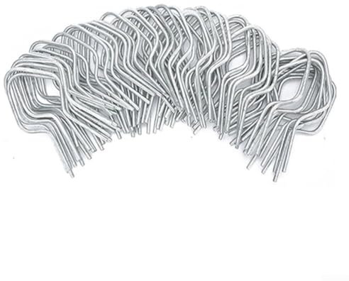 Fascette per recinzione in acciaio zincato, 100 pezzi, per installazione di recinzioni a T, accessori hardware per recinzioni da giardino (quadrate)