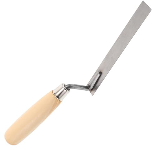 HOLIDYOYO Paleta Multiusos De Acero Inoxidable Para Esquinas, Para Enlucir Y Alicatar, Llana De Albañilería Con Mango De Madera De 2 Cm.