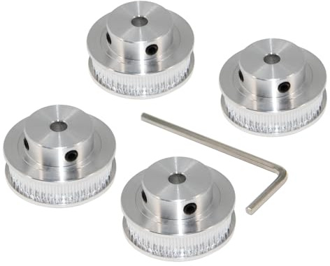 Yeebyee 4 Stück 2GT Riemenscheibe 48 Zähne 5mm Bohrung 48T Zahnriemenscheibe Synchronrad Aluminium für Breite 6mm Riemen 3D-Drucker Teile