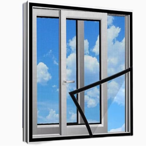 Selbstklebendes Insektenschutz Fenster mit Klettband,Moskitonetz, Fliegengitter Katzensicher,Kinderleichte Montage Fliegengitter für Balkontür Schlafzimmer Dachfenster Bodentiefe Fenster