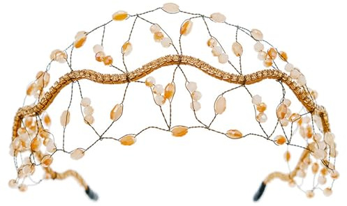 FANSHINUO Elegantes Haarnetz mit Kristallperlen, Strass, für Damen, Party, schöner Kopfschmuck für Hochzeiten und Partys