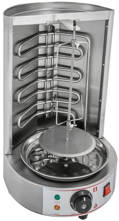 Dönergrill Dönerspieß,2.5KW Elektrischer Barbecue Gyros Grill,50-300°C,U-förmigen Heizrohre,Automatisch schließen, Vertikalgrill,Einstellbarer Temperatur