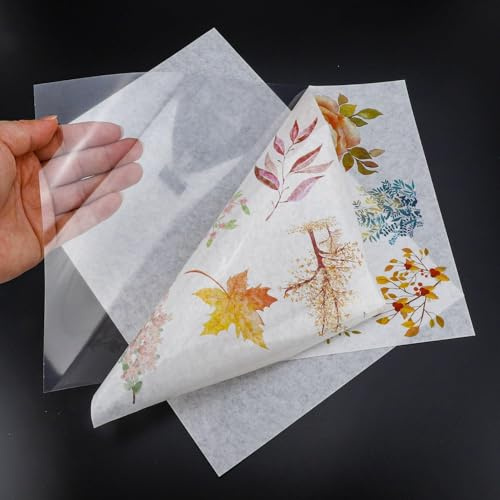 Papel adhesivo Washi imprimible para impresoras de inyección de tinta y láser, hoja completa de 4 x 6 pulgadas, 50 hojas, semitransparente, adhesivo Washi imprimible para álbumes de recortes, diarios