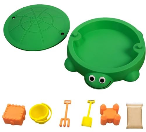 Mini Turtle Sandbox Desk Toy with Soft Sand and Small Tools, Premium Sand Garden for Desk Kit - Mini Zen Garden Kit Gifts Decor Desktop Accessories (Green, 5.5in)