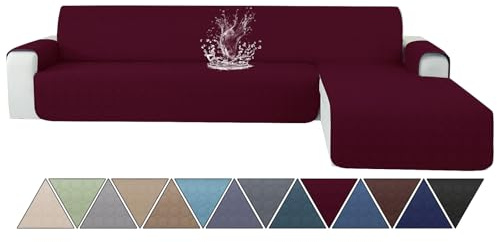 Ystyle Couch Überzug L Form 2 Sitzer wasserdichte, Sofa Cover L Shape Reversibel Universal, Sofabezug Ecksofa L Form Waschbar, Couchbezug L Form Kratzfester Für Katze Hund, Burgunderrot