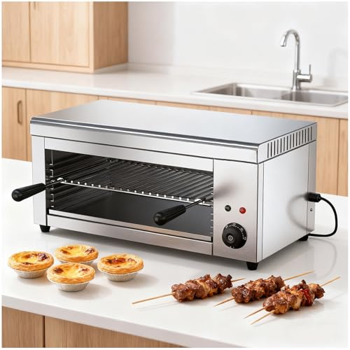Wall-mounted Cheese Melter Toaster Salamander Broiler, 2000W Electric Grill for Toast, Sandwiches, and Steaks, Adjustable Temperature 50-300℃