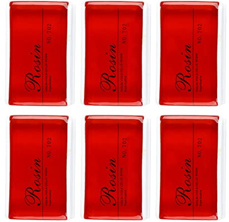 SENECESLI Violin-Kolophonium, 6er-Pack Saiten-Kolophonium-Instrumentenzubehör mit Geringem Staubgehalt für Cello, Bratsche, Bogensaitenkontrolle, Erstklassige Haftung, Breite Anwendung, (Rot)