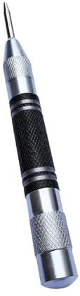 Puntatore automatico regolabile, Punzone centrale automatico caricato a molla 128 mm nero argento