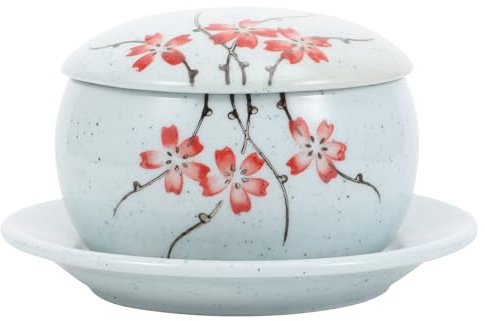 HEALSOPTHY Ciotola Zuppiera in Ceramica con Coperchio, Design Semplice e Creativo, Mantiene la Zuppa Calda, per Cucina e Tavola