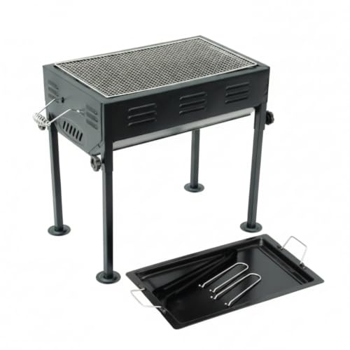 predolo Briquettes Grill with Removable Tray Rectangular Japanese Briquettes Grill High-Temperature Painted Barbecue for Patio, Balcony