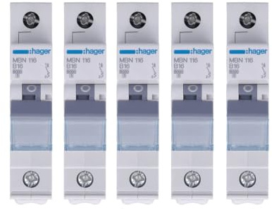 5x Hager MBN116 LS-Schalter 1polig