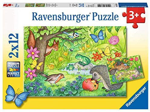 Ravensburger Kinderpuzzle 07610 - Tiere in unserem Garten - 2 x 12 Teile