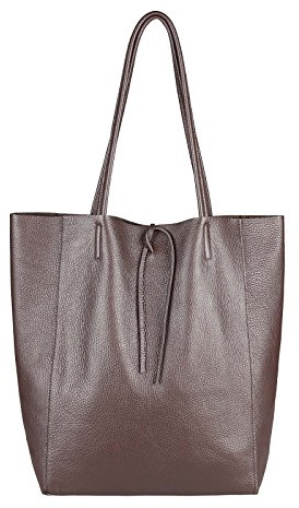OBC Made in Italy Damen Leder Tasche XXL DIN-A4 Shopper Tote Hobo Bag Henkeltasche Handtasche Umhängetasche Ledertasche Schultertasche