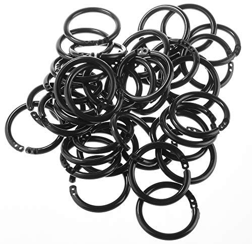 Bluecell Pack of 40 Plastic Snap Ring 62mm for Bathroom Shower Curtain/Outdoor Activities Black Color (TS-153)