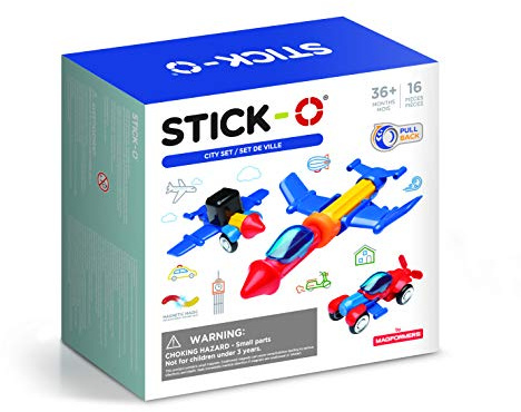 Stick-O magnetiska byggklossar för barn 3+ år Kreativa byggleksaker Pedagogiska leksaker med magnet City Set för flickor Pojkar Montessori-leksaker 16-delat set