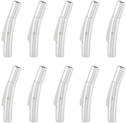 UNICRAFTALE 10sets Edelstahl Bajonettverschluss Spalte Leder Cord Endkappe Snap 2mm Kordel für die Schmuckherstellung