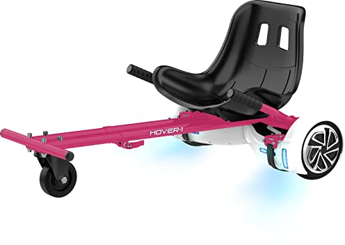 Hover-1 Buggy Hoverboard Attachment Compatible with Most 6.5 & 8 Electric Hoverboards, Hand-Operated Rear Wheel Control, Adjustable Frame & Straps, Easy Assembly & Install Hoverboard Go Kart