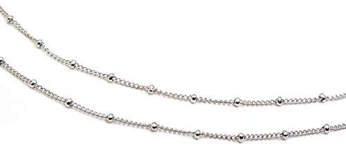Vintageparts Gliederkette mit kleinen Kugeln aus 304 Edelstahl 1m zum Schmuck selber basteln
