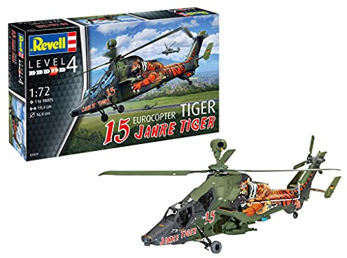 Revell 03839 Eurocopter 15 Jahre Tiger originalgetreuer Modellbausatz für Fortgeschrittene, unlackiert