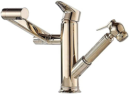 Miscelatore lavabo con doccetta estraibile multifunzione girevole a 360 gradi Rubinetto da cucina bimodale caldo e freddo Rubinetto lavabo con doccetta miscelatore-nero antico-nero antico needed