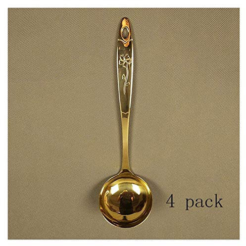 Ensemble de cuillères Cuillère de Vaisselle pour Restaurant à la Maison, Cuillère à Soupe antiadhésive en cuivre Cuillère de Cuisine résistante aux Hautes températures (Lot de 4)