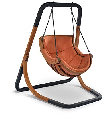 4IQ Outdoor Hängesessel mit Gestell für Kinder und Erwachsene 114x102x16 cm - Hängestuhl Outdoor Wetterfest mit Kissen - Hängesitz mit Ständer - Hänge Sessel Garten - bis 150 kg