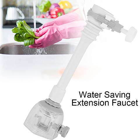 Adjustable Faucet Extender for Kitchen Water Saving 360 Degree Rotatable Splash Resistant Tap Nozzle Filter Valve Extension with Dual Spray Modes for Round Long Faucets 18cm Gray