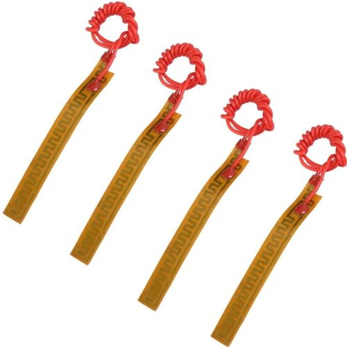 Polyimid Heizfolie Klebstoff 12V 12W 4Stück, 10mmx93mm, für Elektrische Heizung Gerät Heizplatte