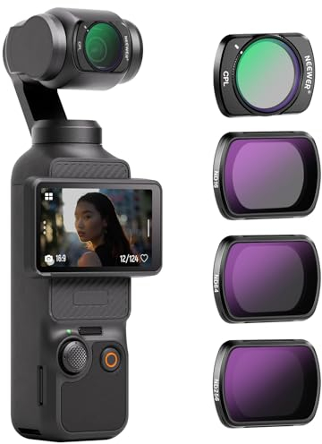 NEEWER HD CPL ND16 ND64 ND256 Filter Kit Compatible with DJI OSMO Pocket 3 Creator Combo Accessories Magnetic Action Camera Neutral Density Polarising Filter Optical Glass Aluminum Frame